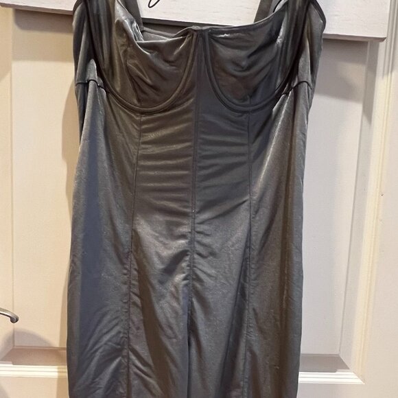 Skims Glissenette Catsuit Jumpsuit Bodysuit Thunder Grey Green Large 12 14 NWT - Picture 5 of 12